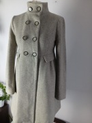Wełniany płaszcz ZARA Woman | 70% Wełna | Szary Herringbone | XS