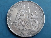 Peru Un Sol 1869 rok Bardzo ładna
