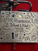 Zamek skrzynkowy stalowo mosiężny 