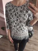 Bluzka tunika damska rękaw 3/4 taboo rozmiar M/L wzorzysta bluzka w kwiaty