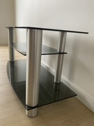 Szafka RTV z ciemnego szkła.