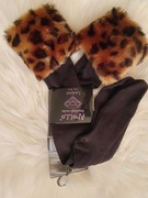 Apollo tanio polskie NOWE bawełniane podkolanowki z futerkiem w panterke