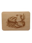 DREWNIANA DESKA ŚNIADANIOWA BUKOWA OLEJOWANA 22X15 CHLEB I MLEKO