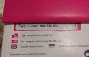 Złoty numer Starter T-Mobile 664 520 884 łatwy prosty GSM na kartę 