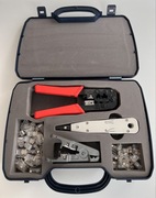 Zaciskarka LAN zestaw sieciowy 3 elementów LAN + walizka