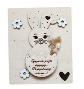 Drewniany magnes, zajączek na pieniądze, Wielkanoc, prezent 