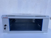 Szafa rack 6U 19 cali – 60x45x25 cm – wisząca, metalowa, zamykana – sprawna