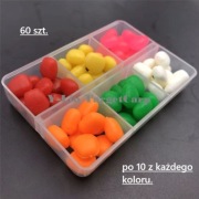 WĘDKARSTWO- Sztuczna kukurydza karpiowa 60 szt. 6 kolorów 