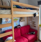 Łóżko na antresoli Łukasz Lukdom, drewniane 200x90