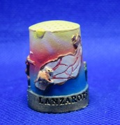 Naparstek Kolekcjonerski Ceramiczny -  Ręcznie Malowany Lanzarote 