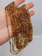 Naszyjnik Orientalna kaskada złocisty brąz wielowarstwowy masywny Handmade