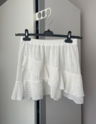 Biała spódnica spódniczka plażowa z falbankami pareo tunika plażowa