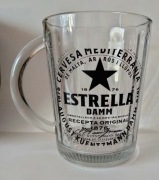 Piękny nowy kufel Estrella Damm sponsor FC BARCELONA poj. 0,5 l