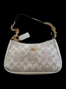 COACH Torebka Teri na ramię biało kremowa