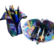 Piórnik Kameleon 2w1 - biały zamek, wodoodporny, handmade