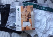 Lacoste Bokserki białe + szare + czarne rozmiar M, patrz fotki i opis  