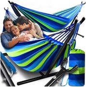 HAMAK ZE STELAŻEM Stelaż do hamaka STOJAK NA HAMAK OGRODOWY DWUOSOBOWY XXL