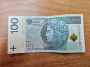 Banknot obiegowy 100zl seria FX0030537
