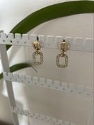 KOLCZYKI kolor SREBRNY i CYRKONIE dł. 2,5 cm