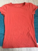 T-shirt pomarańczowy Atmosphere gładki rozmiar 34/36 95%bawełna 5%elastan