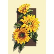 Kanwa z nadrukiem - Słoneczniki 3D