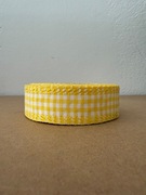 Żółta Biała Ozdobna Florystyczna Dekoracyjna Tasiemka Wstążka Szpula