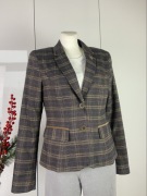 Marynarka w kratę brązowa rozmiar M na L