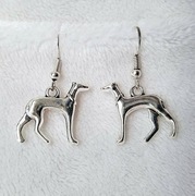 Kolczyki pieski charty greyhound para psy srebrne sighthounds wiszące Nowe