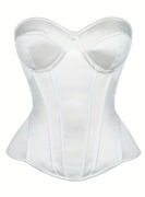 Satynowy biały gorset przeszycia wiązanie wyszczuplający XS/S/M/L/XL 