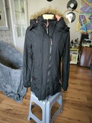 Superdry parka S damska Czarna na polarze przejściowa