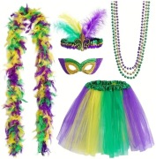 Strój przebranie kostium damski Karnawał Mardi Gras maska 5w1 nowy