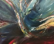 Obraz abstrakcja 100x81cm, olej na płótnie