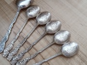 SREBRZONE ŁYŻECZKI DO KAWY FILIŻANKI FINLANDIA WZÓR AMSTERDAM