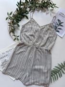 Letni kombinezon w paski khaki M ONLY