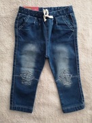 Nowe spodnie jeansowe jeansy legginsy na gumie w gwiazdki 86