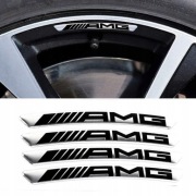 Naklejka Znaczek BMW Emblemat Logo na felgi AMG MERCEDES srebrne 9cm
