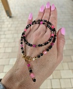 Naszyjnik Choker z Kamieni Naturalnych Agat Jadeit Rodochrozyt Hematyt 