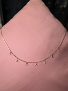 Krótki naszyjnik choker złoty z diamencikami