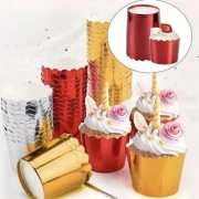 Mini PAPILOTKI Papierowe 50szt CZERWONE do babeczek 5.3*7*6 