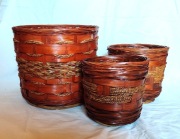 Zestaw plecionych doniczek osłonek kosz wyplatany wiklina boho 