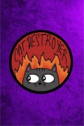 Cat destroyer wlepy naklejki okrągłe