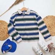 Polo w paski 134 długi rękaw polówka bluzka bluzeczka koszulka