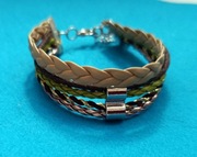 Bransoletka beżowa z rzemieni 