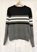 Szary męski sweter z długim rękawem 