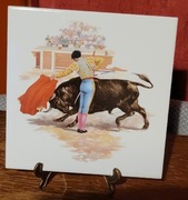 Ozdobna płytka ceramiczna  toreador Hiszpania Produkcja Mettlach Niemcy