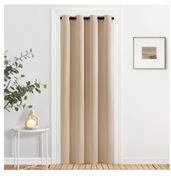 Miulee Zasłona beżowa zaciemniająca 140x245cm na przelotkach