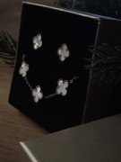 Zestaw biżuterii lili koniczyny z masą perłową 