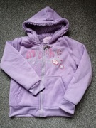 Gruba zapinana bluza z kapturem i futerkiem 104 110