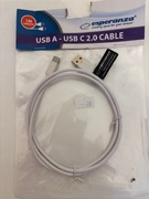 ESPERANZA Kabel USB A / USB C TYP-C  1M BIAŁY EB223W 