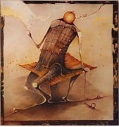 Obraz olejny ręcznie malowany. 100/90/3d. Rozdwojenie. 